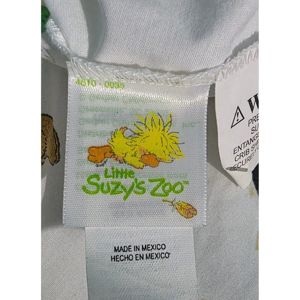 Vintage Little Suzy's Zoo Witzy Duckling Crib Sheet Gerber White Nursery Bedding